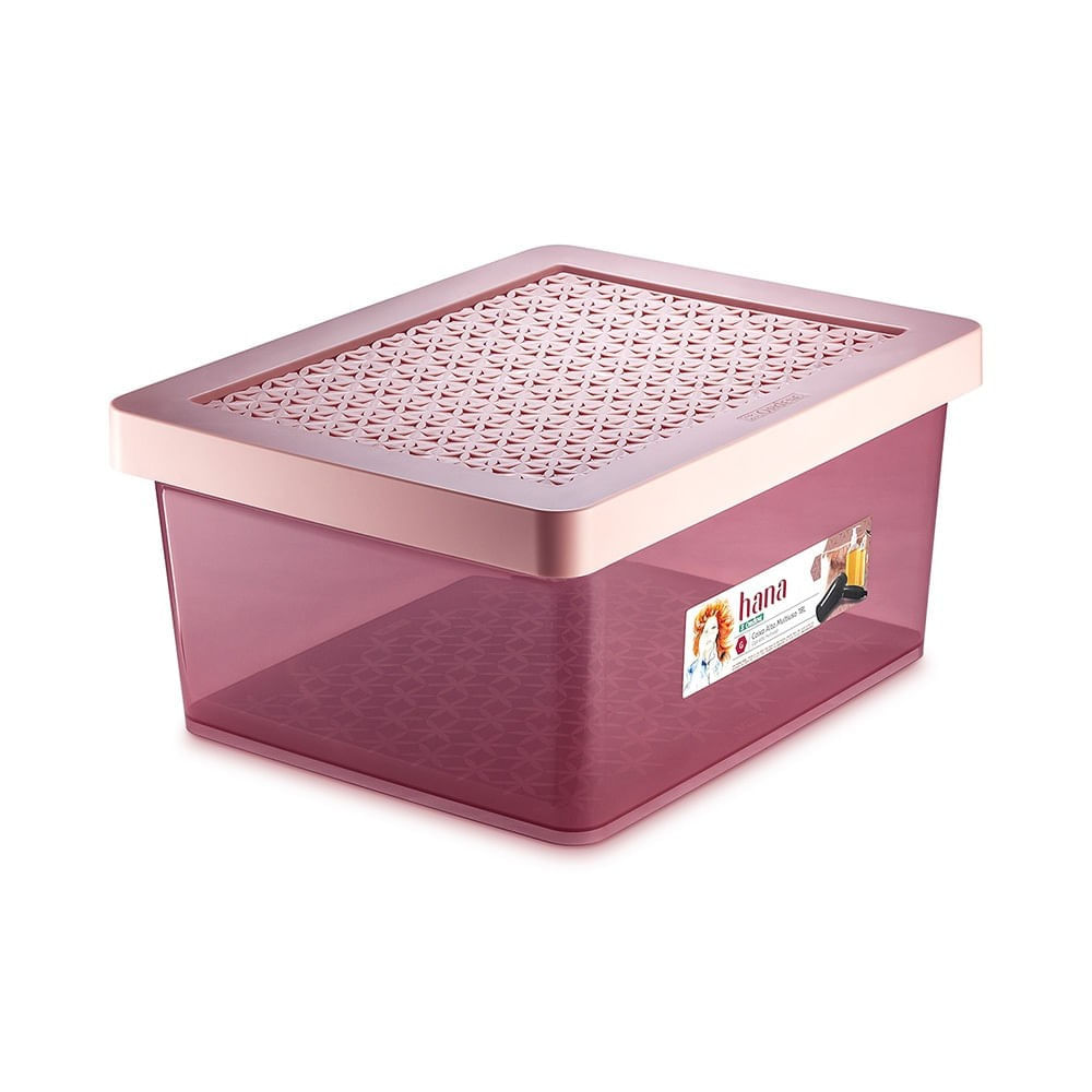 Caixa Alta Multiuso Grande 18 Litros Hana Rose Ordene