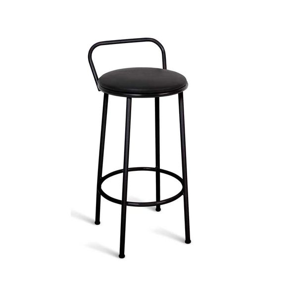 Banqueta Vitória 70cm com assento preto Metal Show
