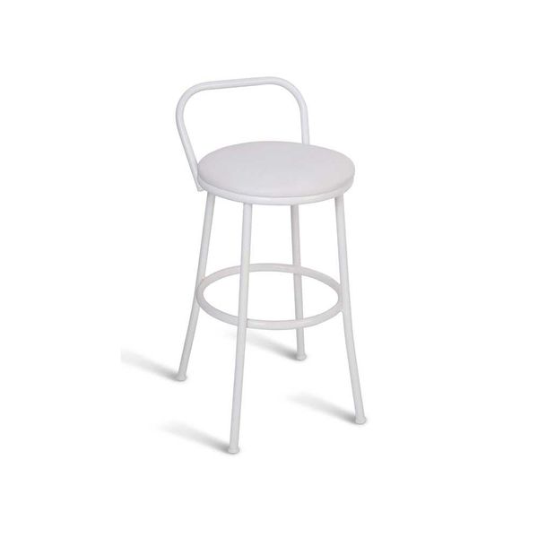 Banqueta Viena 50cm com assento branco Metal Show