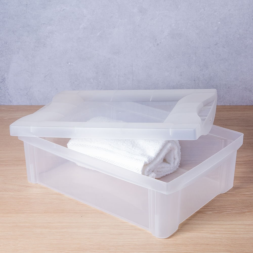 Organizador Médio 13,5 Litros Radical Color Cristal Translucido Ordene