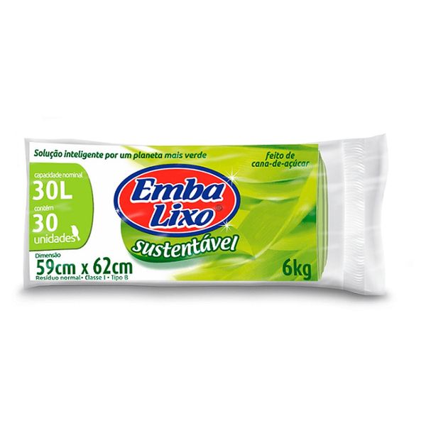 Saco Lixo Embalixo Sustentavel 30L 30 Sacos