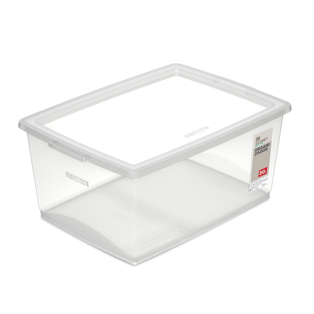 Organizador Com Trava 30 Litros Bel Cristal Ordene