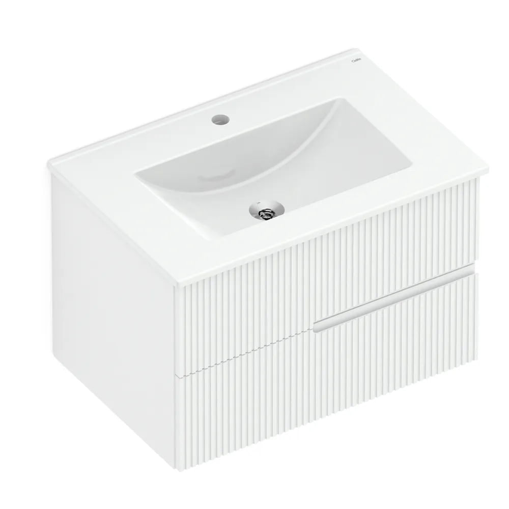 Gabinete Integrado 2 Gavetas 70X45 Elite Com Lavatório Beige Celite