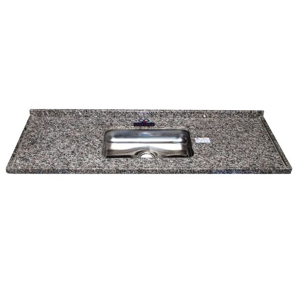 Pia de Cozinha em Granito com Cuba Inox 120Cm Ocre Itabira Nina Venturini