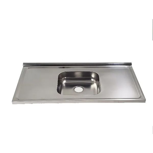 Pia Inox Aço 430 100x52cm Com Cuba Central Simples Ps1000 Fabrinox Pia Inox Aço 430 100x52cm Com Cuba Simples Central Ps1000 Fabrinox