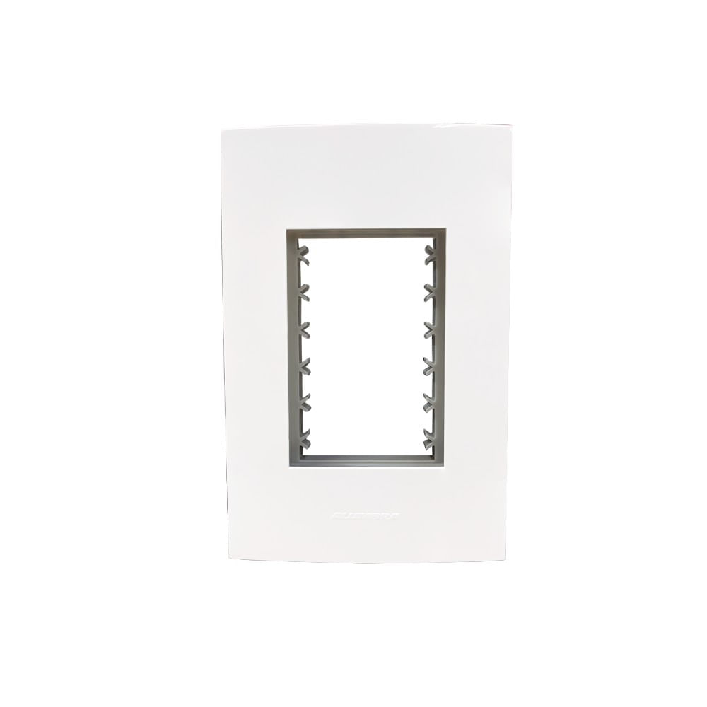 Placa 3 Módulos Com Suporte Inova Pro 4x2 Branco Alumbra