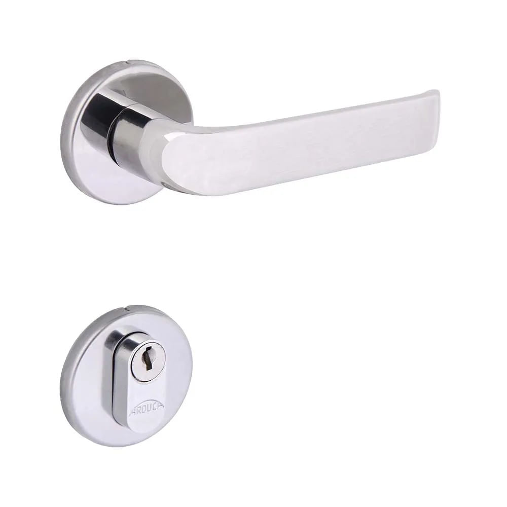 Fechadura Externa Linea Roseta Redonda 40mm cromada Arouca
