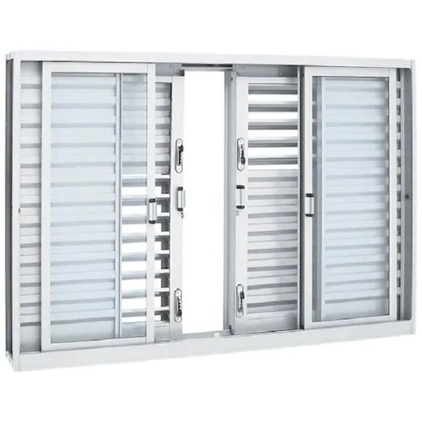 Janela Veneziana Multiflex Aço Branco 6 Folhas 100x200x16 Prátika Sasazaki