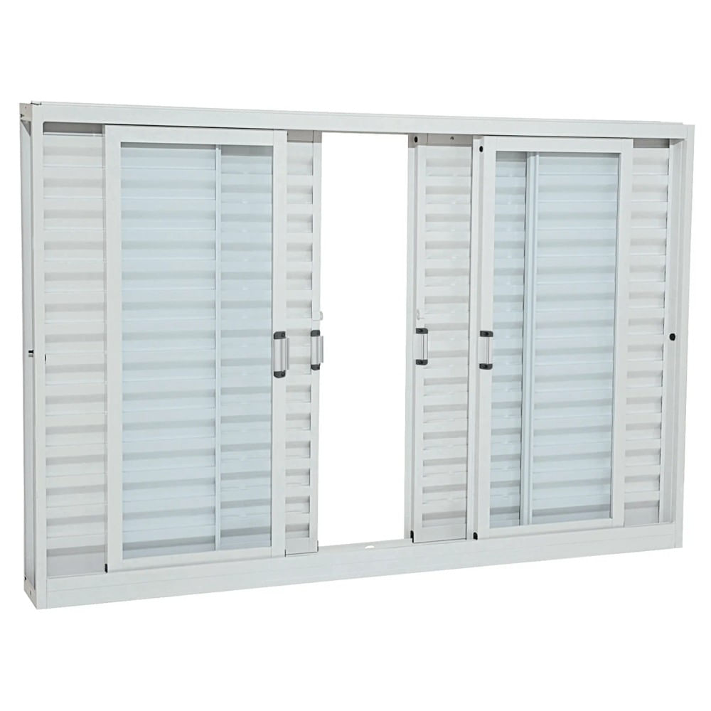 Janela Veneziana Aço Branco 6 Folhas 100x200x12 Prátika Sasazaki