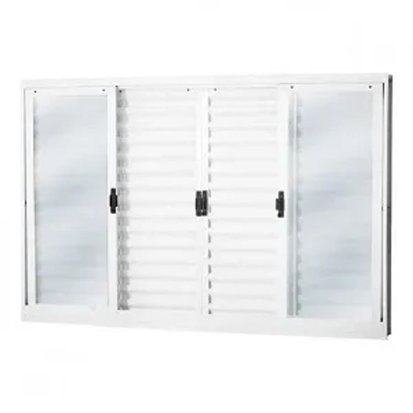 Janela Veneziana 6 Folhas Vidro Liso 100x150 Branco Minas Sul Mgm