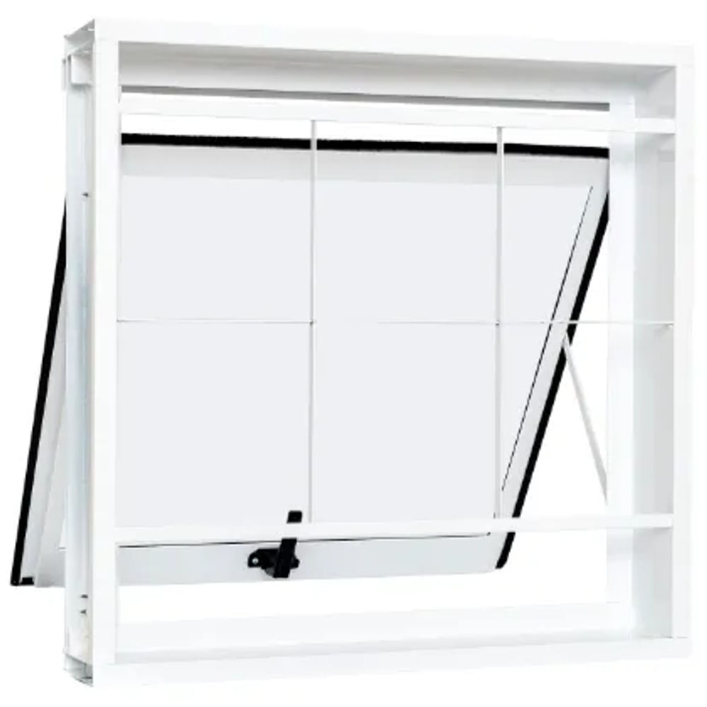 Vitro Maxim-ar De Aço Com Grade Quadriculada 60x60x12 Vidro Mini Boreal Branco Unicsol Ramassol