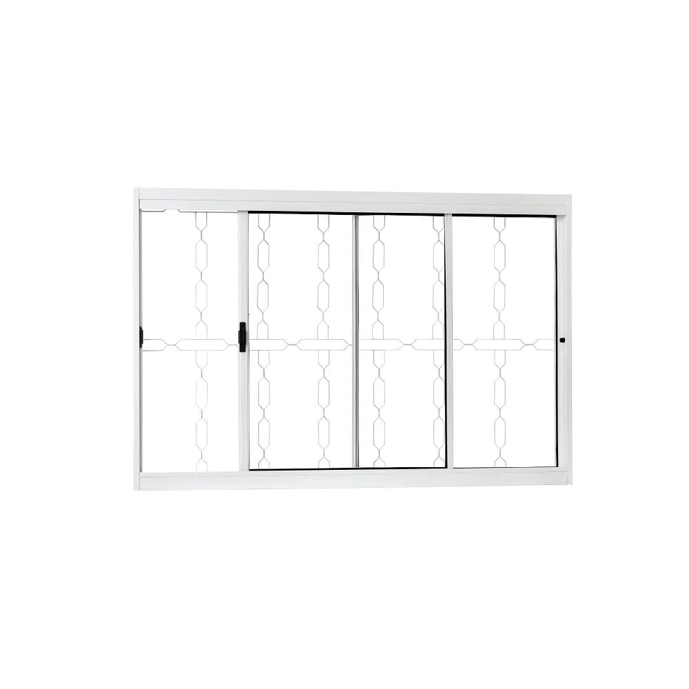 Janela Correr Grade Elo 2F Vidro Liso Unicsol 120X100Cm Ramassol