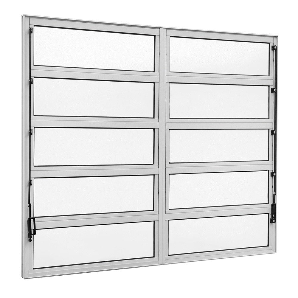 Janela Basculante 2 Secções Vmb 100x120 Branco Fortsul Esquadrisul