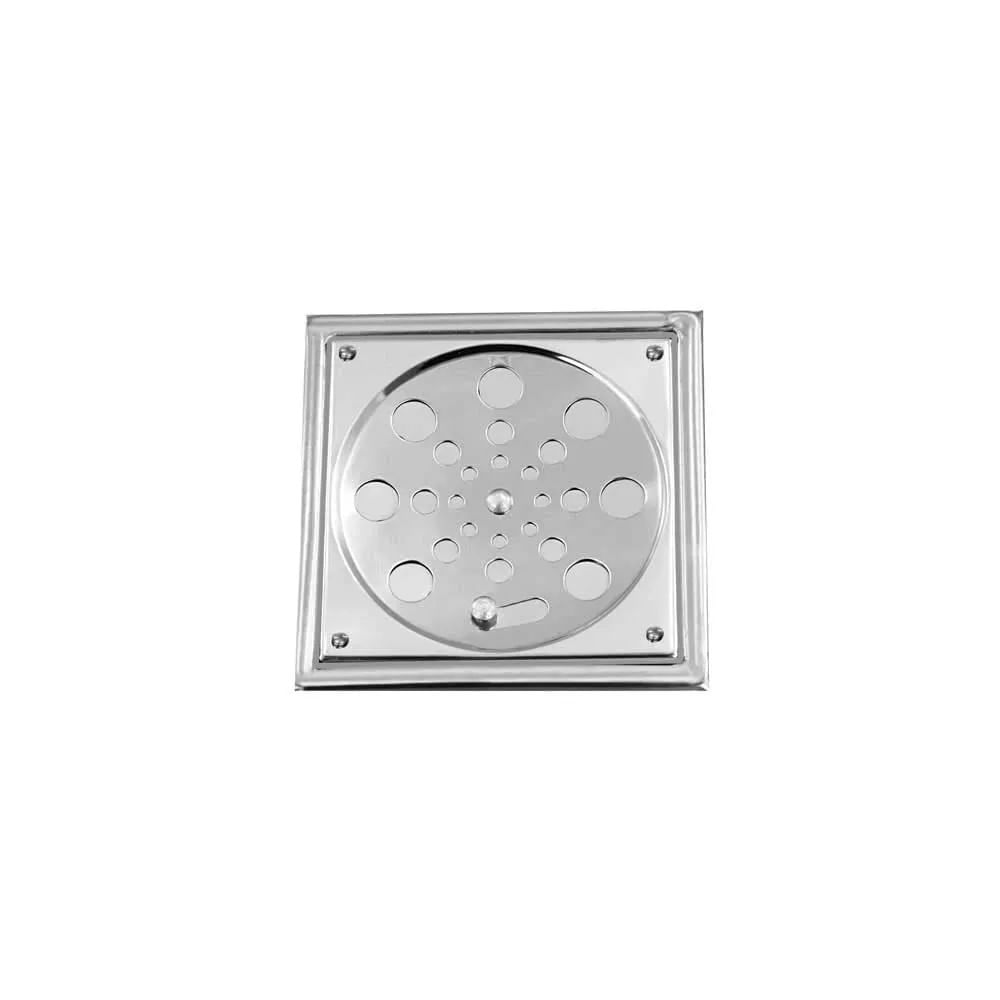 Ralo Grelha quadrada de inox com caixilho e fecho 10cm VAD281 Esteves