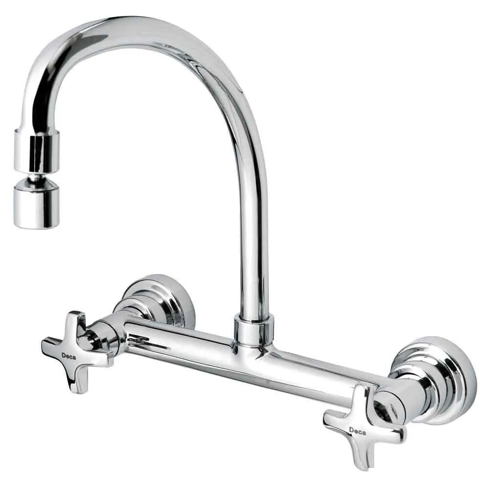 Torneira com Misturador De Parede para Cozinha Max Cromado Deca