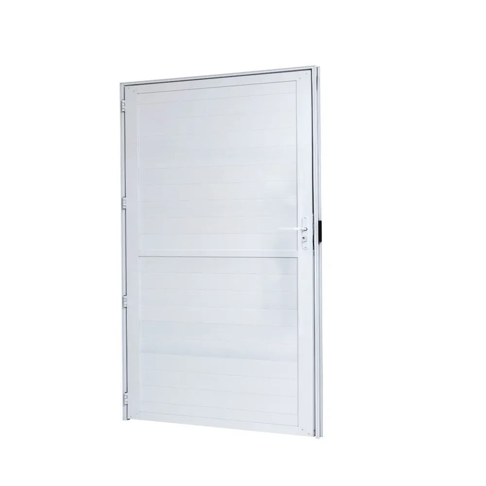 Porta Alumínio Lambri Direita 80X210X4 Branco Cristal Ramassol