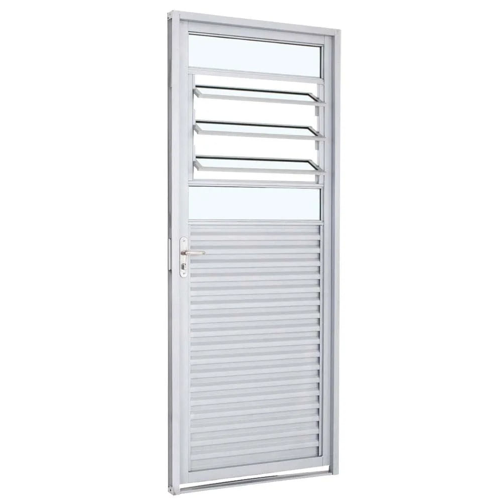 Porta Veneziana Basculante Esquerda Aço Branco 217x87x6 Prátika Sasazaki