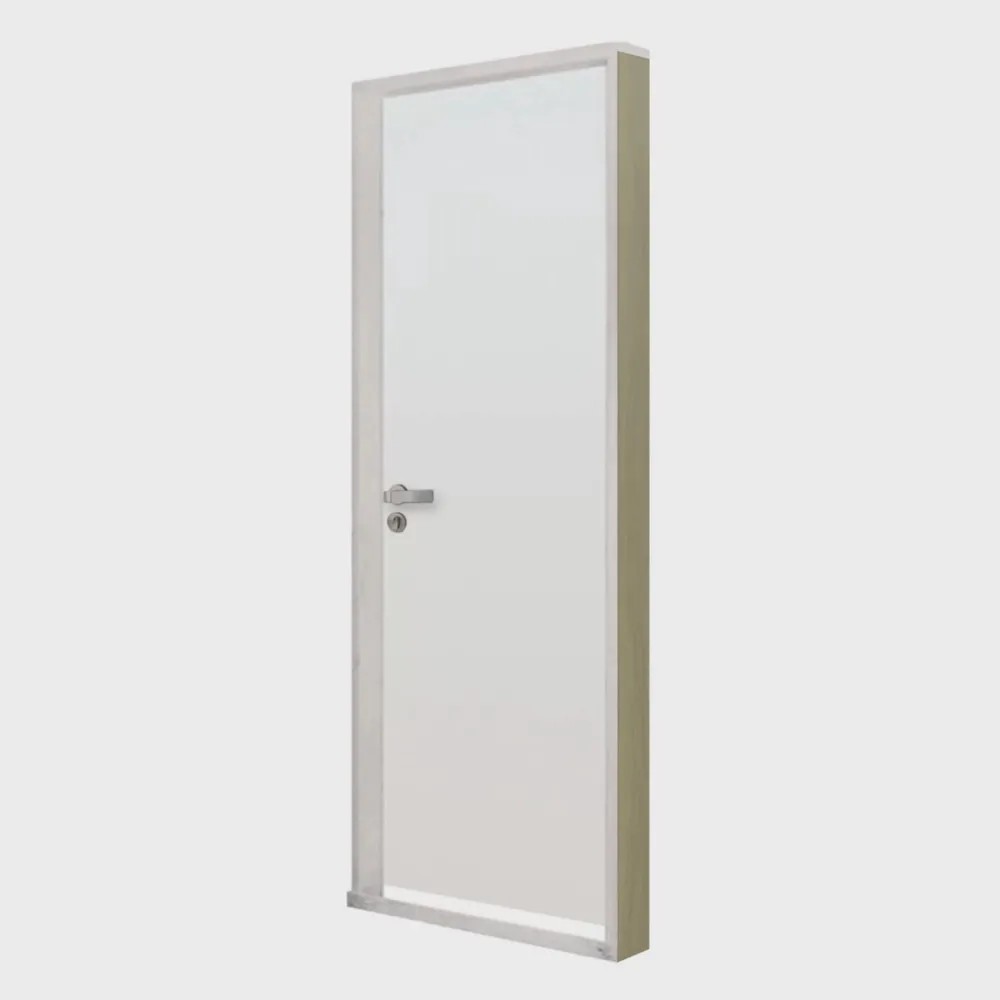 Kit Porta Melaminica Semioca MDF Lisa com Batente Utra Regulavel 21022 2x210X74cm Branca MGM