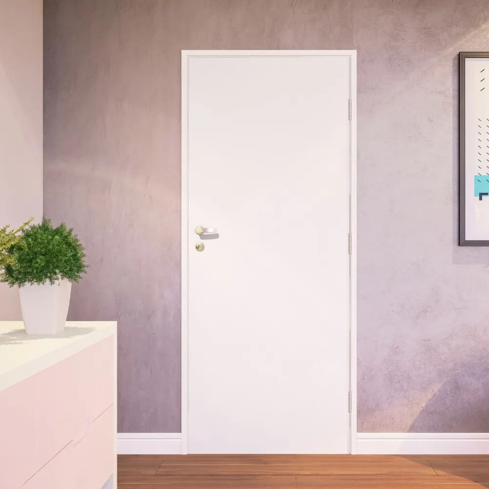 Kit Porta com Batente 7,5cm Miolo Colmeia Primer 210x72x35 para Drywall Direito Eucatex