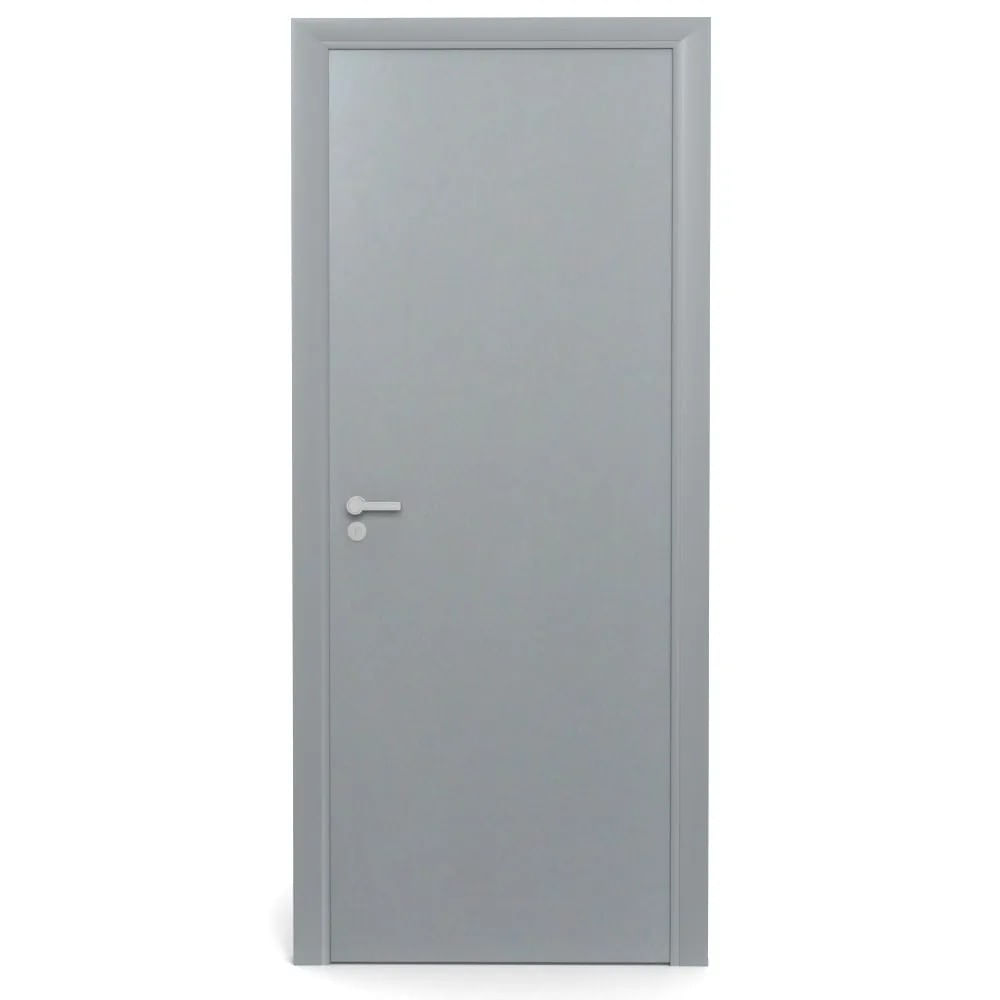 Kit Porta de Madeira 210x92 Esquerda Batente Regulável 11-19cm Laca Cinza Rocha