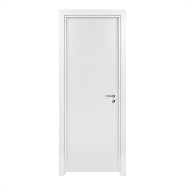 Kit Porta de Madeira 210x72 Esquerda Batente Regulável 11-19cm Super Branco New Rocha