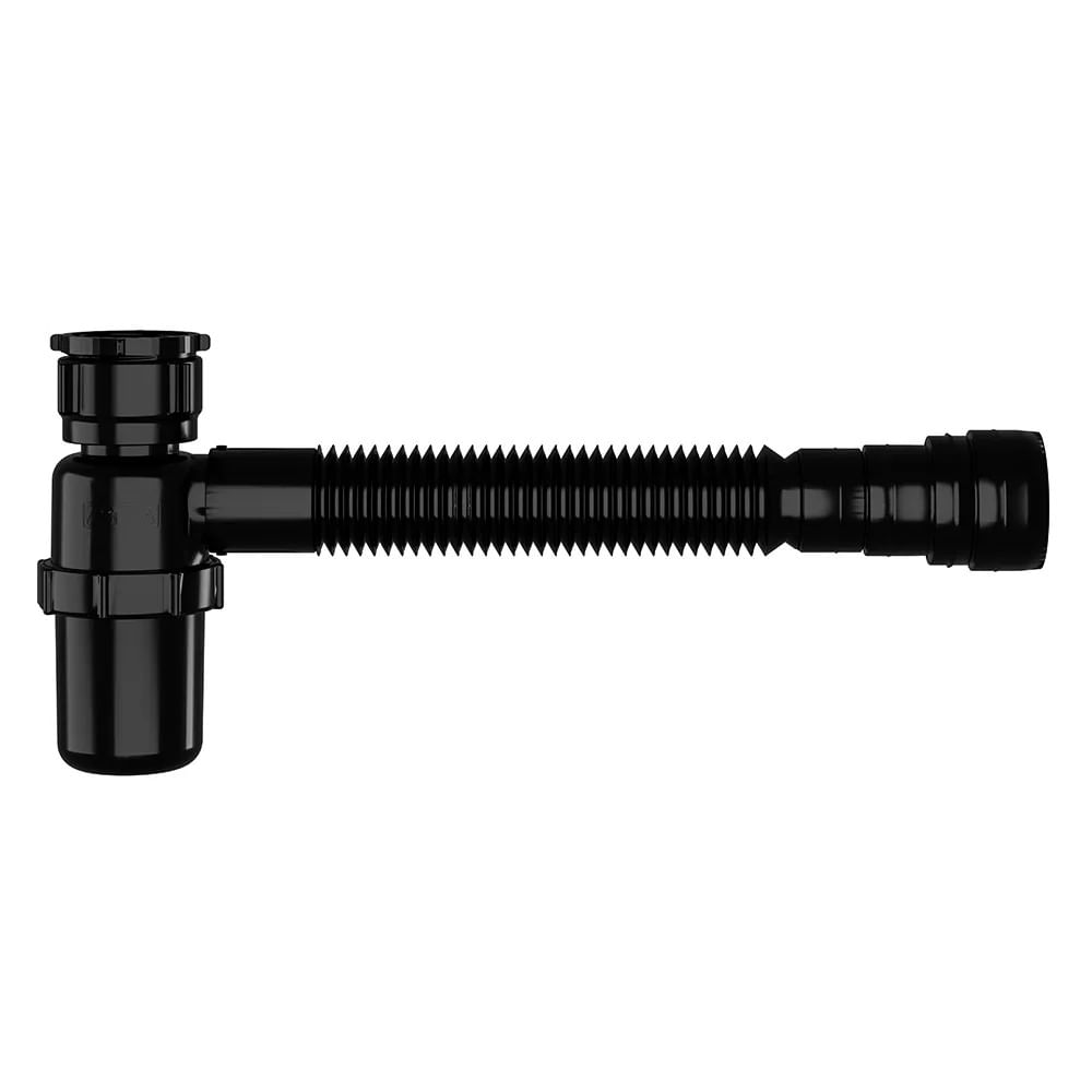 Sifão Sanfonado Universal Com Copo Preto Ssuc3 Astra