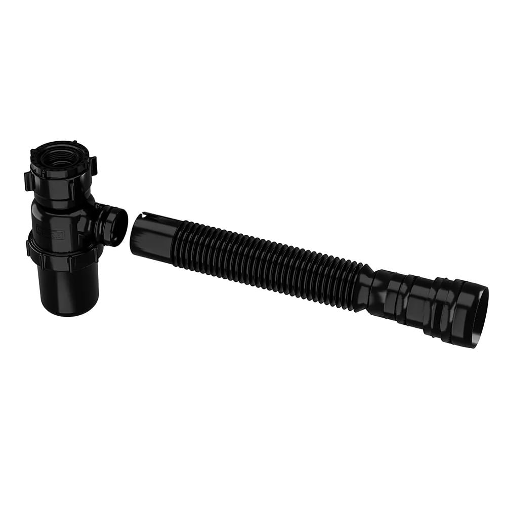 Foto 3 de Sifão Sanfonado Universal Com Copo Preto Ssuc3 Astra