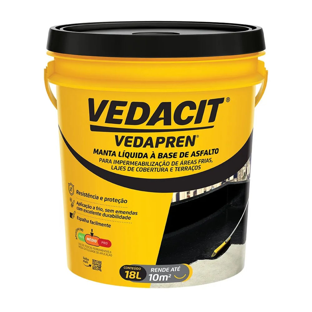 Impermeabilizante Vedapren Balde 18L Vedacit