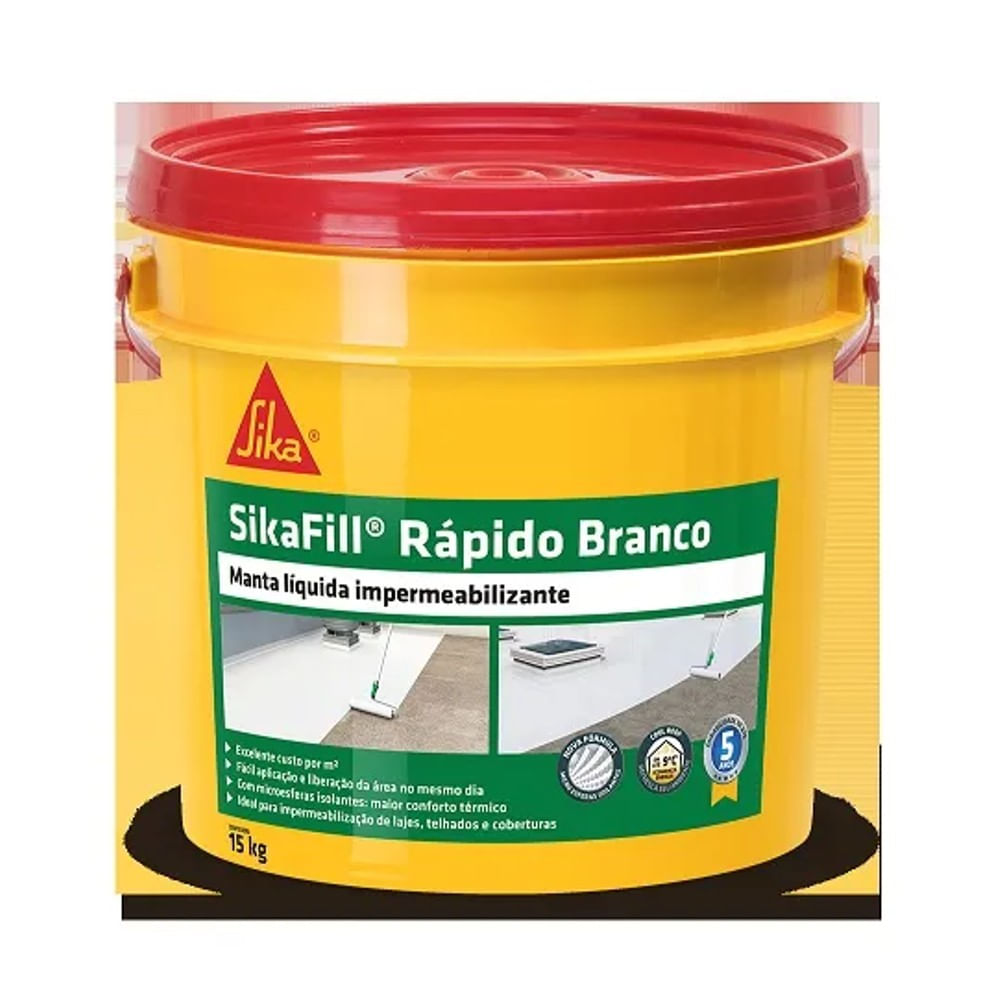 Manta Impermeabilizante Sikafill Rapido 15kG Branco Sika