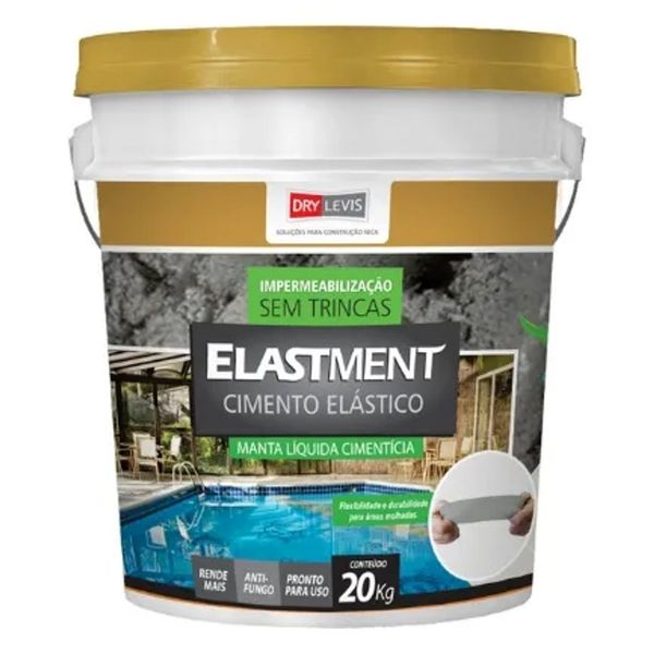 Manta Líquida Impermeabilizante Elastment Cimentícia 20Kg Cinza Drylevis
