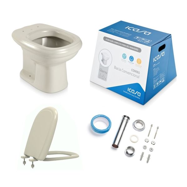 Kit Bacia Convencional E Acessórios Palha Sabatini Icasa