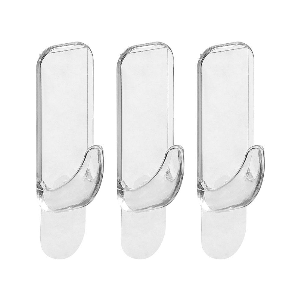Gancho Retangular Cristal Com Adesivo P Ordene