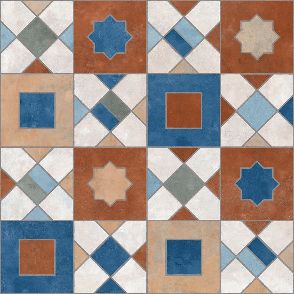 Porcelanato Ladrilho Marroqui Mix Natural 58,4 X 58,4 Retificado Caixa 1,7m² Ceusa