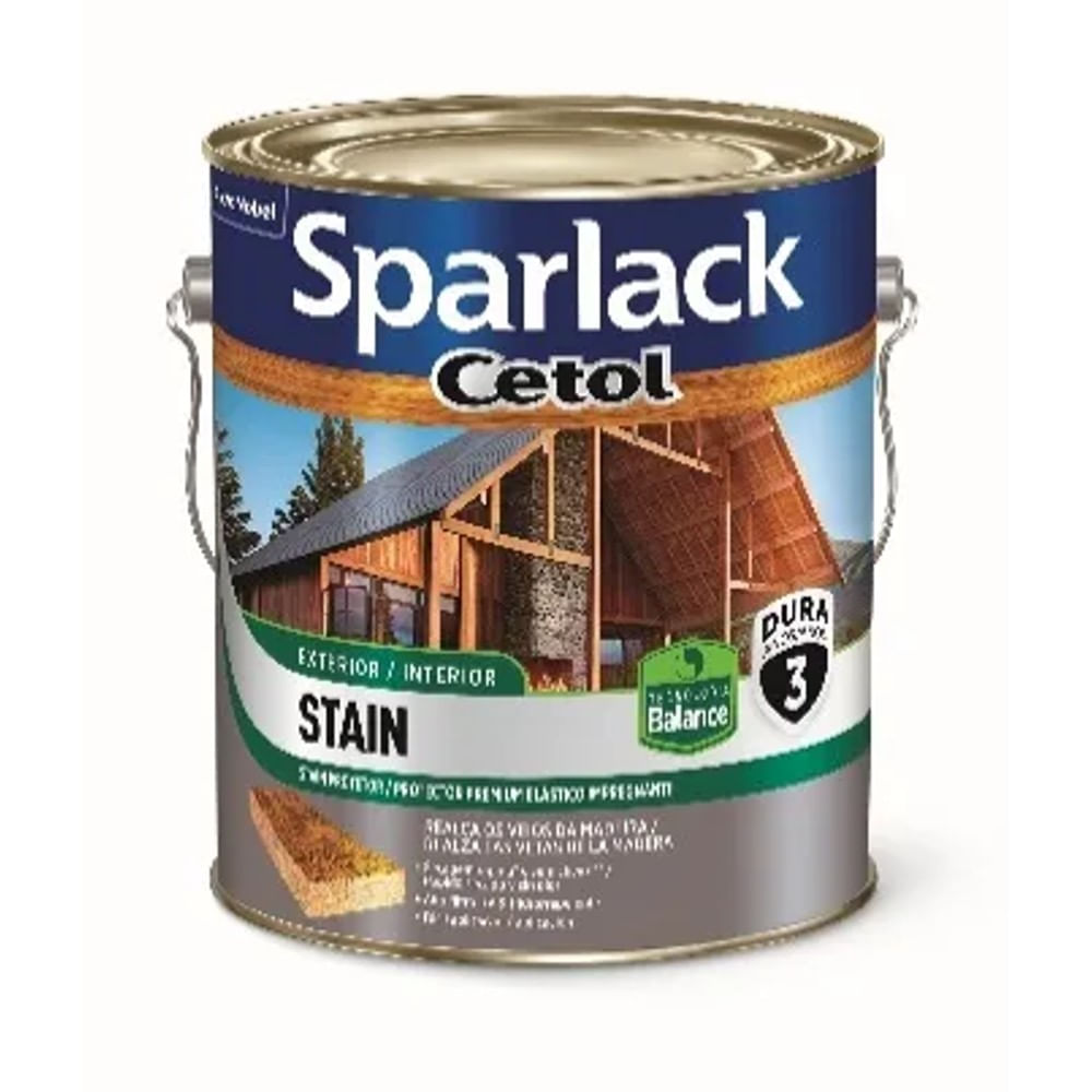 Verniz Stain Balan Acetinado Mogno 3.6l Sparlack B Agua