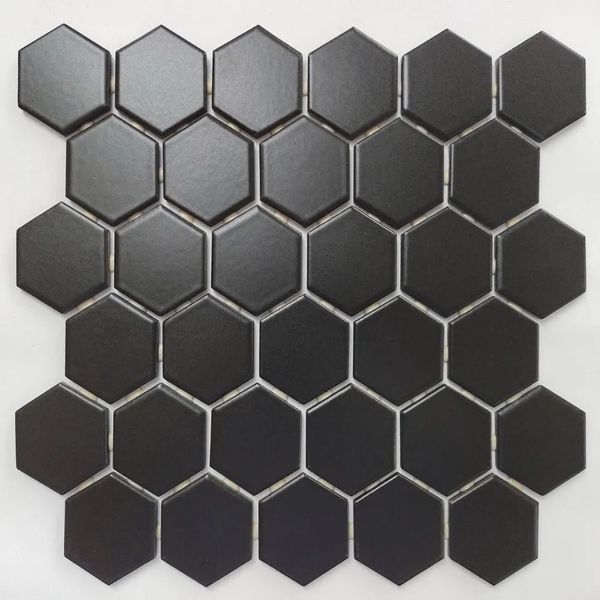 Pastilha para Piscina Preto Acetinado Hexagonal 5 cm Bold Drop System Atlas