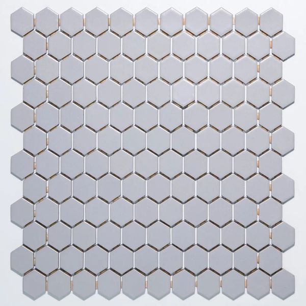 Pastilha para Piscina Cinza Inox Acetinado Hexagonal Bold Drop System Atlas