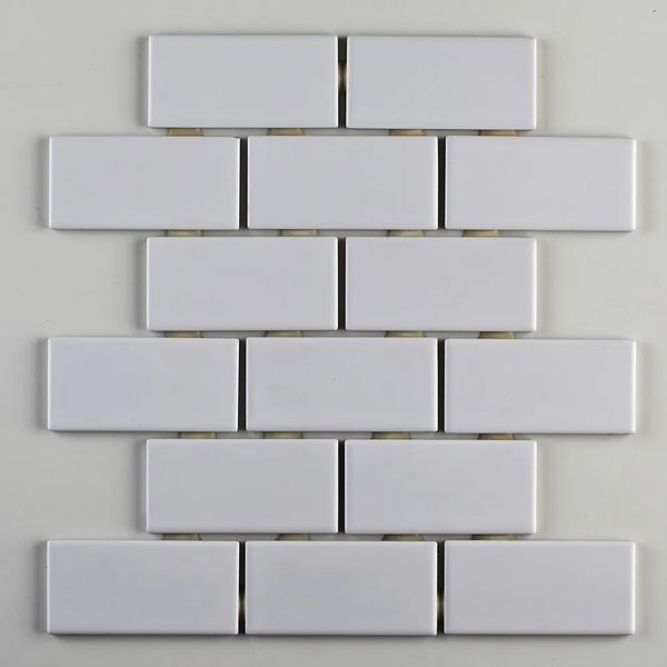 Revestimento Para Piscina Branco Acetinado 5x10 cm Grés Marfim J.A. Bold Drop System Atlas