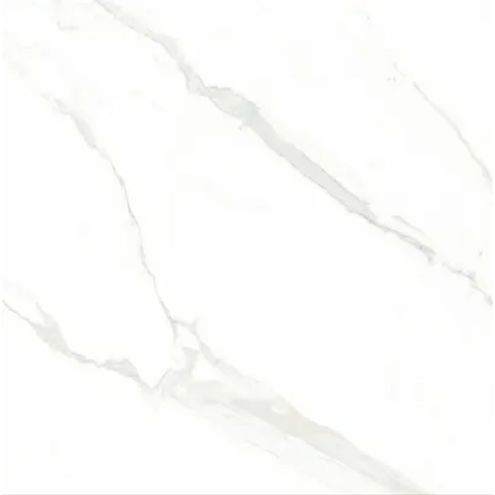 Porcelanato Marmorizado Branco Retificado Polido 83x83cm Lyon Lux 2,73m² Royal Grés