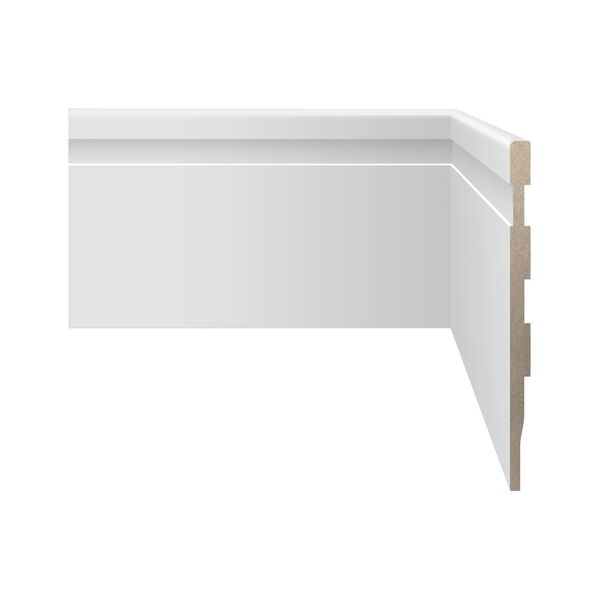 Rodapé Poliestireno Branco Frisado Fit 15cmx2,40m Biancogres