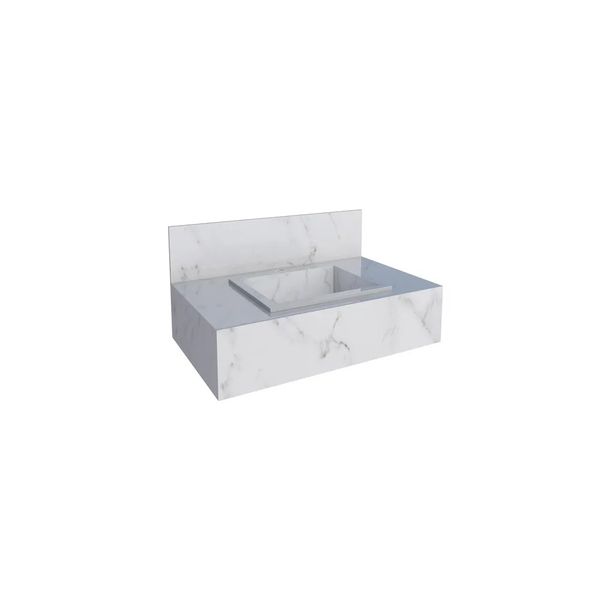 Bancada Banheiro Porcelanato Veneza 83X26X48 Branco Cozimax