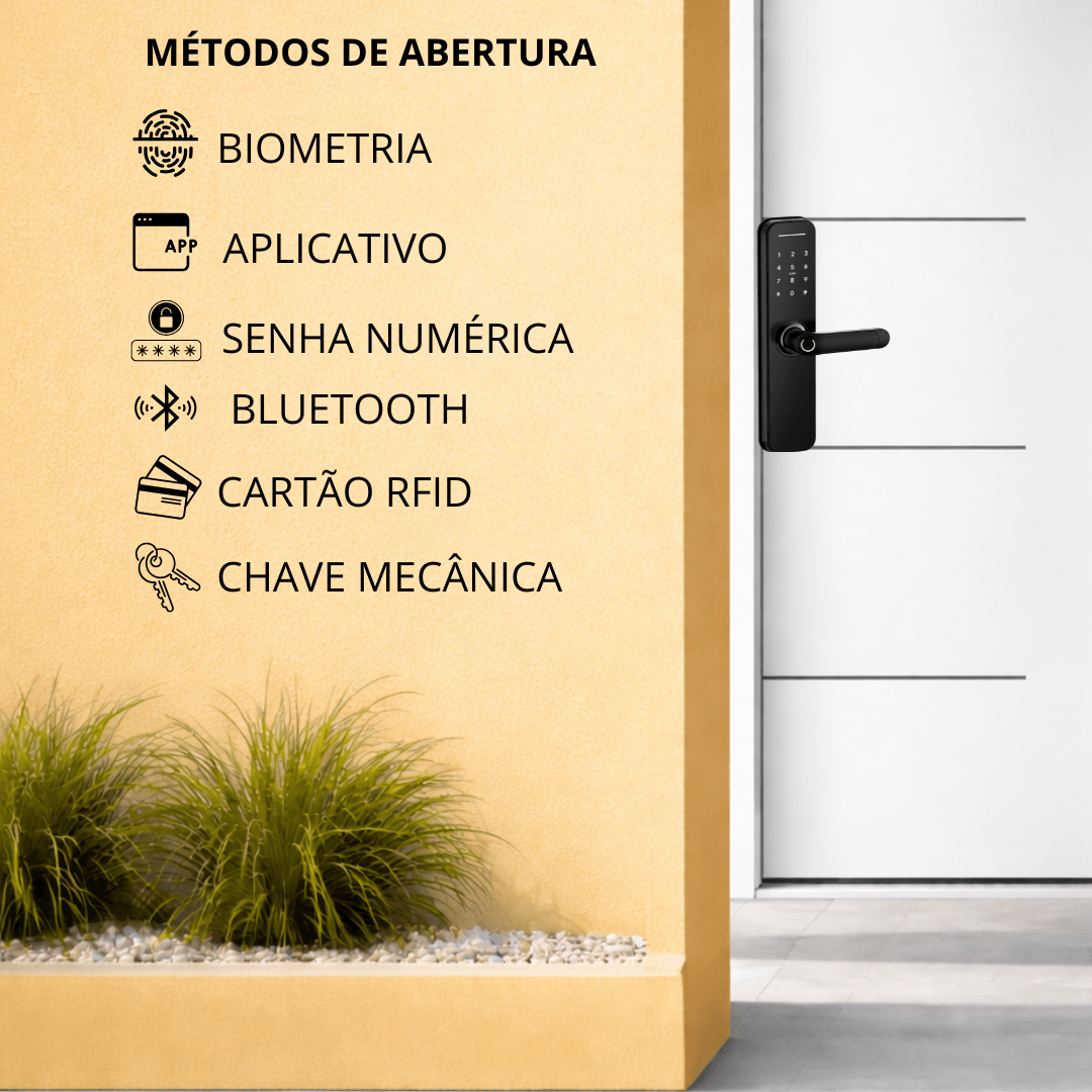 Fechadura Eletronica De Embutir 7100 - Preta Advance