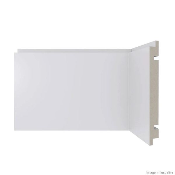 Rodapé de Poliestireno 461 Moderna Branco 150mm de Altura 2,40m Santa Luzia
