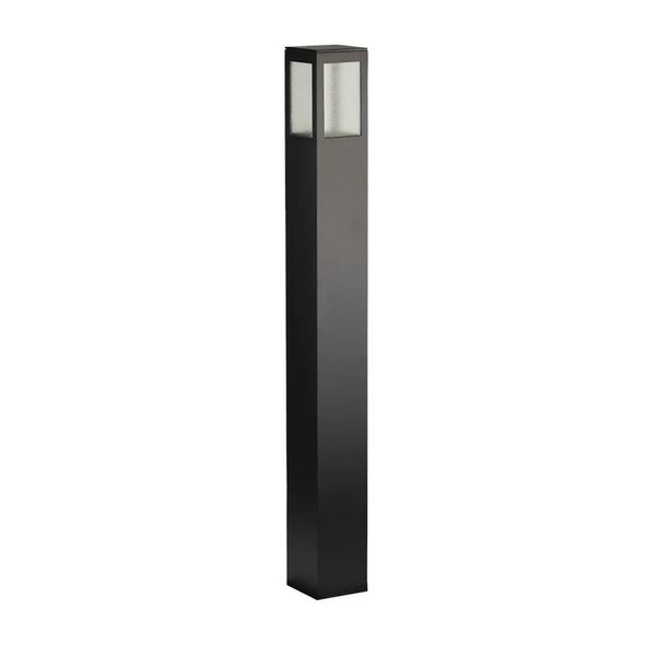 Poste Baliza 700Mm Al Lente Vidro 1XE27 Preto Fosco Blumenau Iluminação