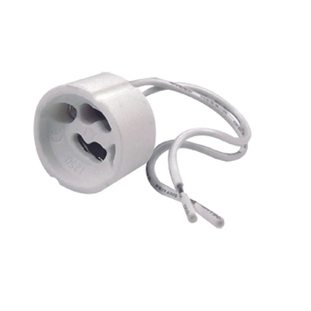 Soquete de Porcelana para 1 Lâmpada GU10 Bivolt 50W 15cm Branco Bronzearte