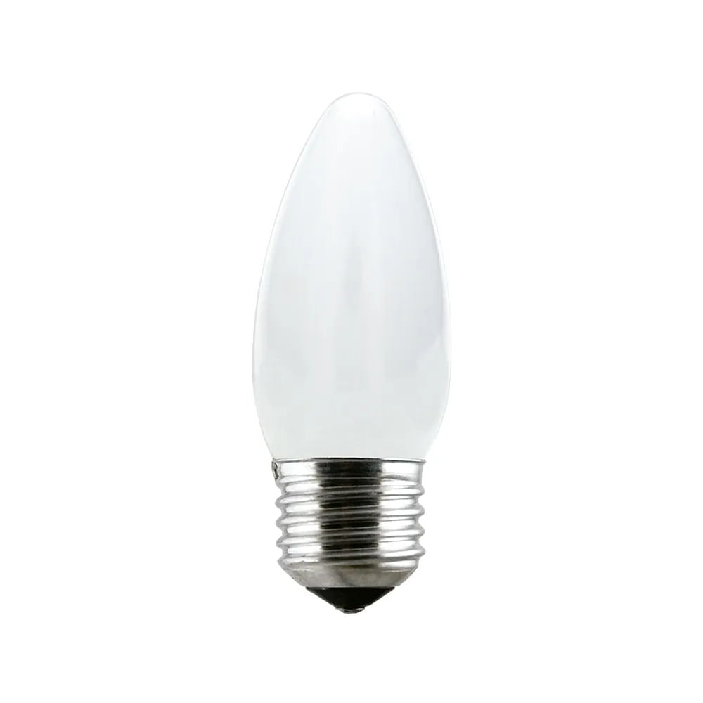 Lâmpada Incandescente Vela Lisa Leitosa 40W 220V E27 Taschibra