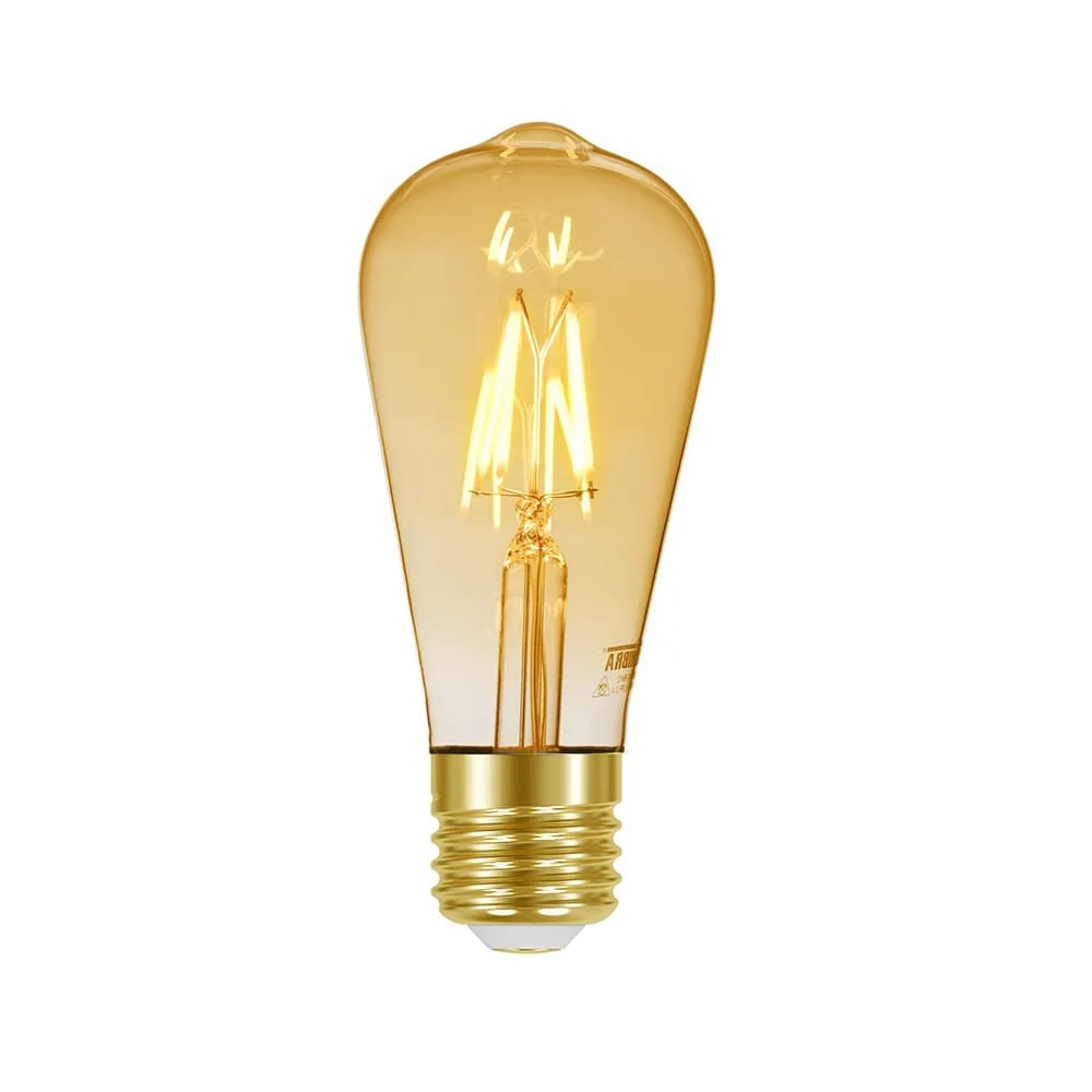 Lâmpada Led Filamento Vintage St64 4W Autovolt Âmbar Taschibra