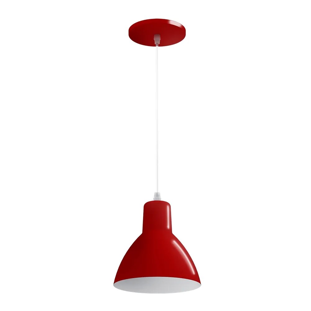 Luminária Pendente TD 622/1 E27 Vermelho Taschibra