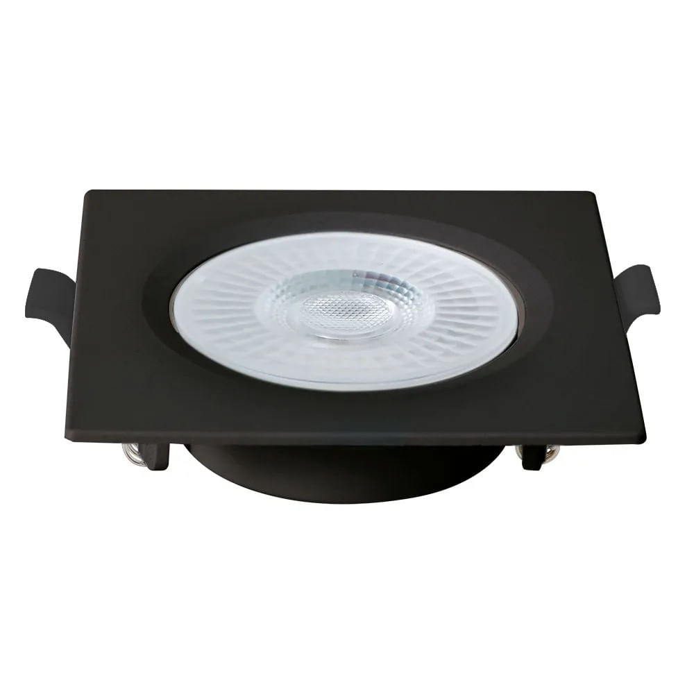 Spot Slim Led Embutir Quadrado Bivolt 6W 3000K Preto Blumenau
