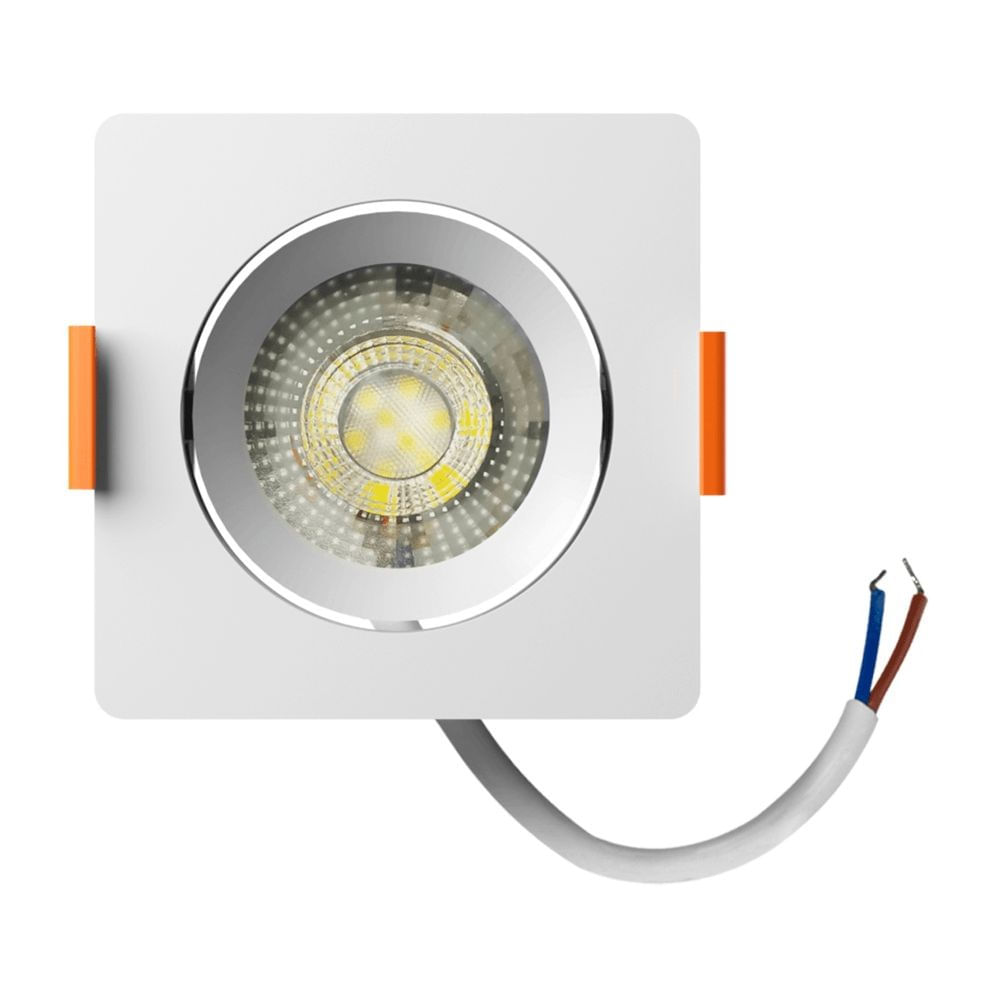 Spot De Embutir Easy Led 3W Quadrado 6,5K Branco 75X75X32Mm Bivolt LLumm Bronzearte