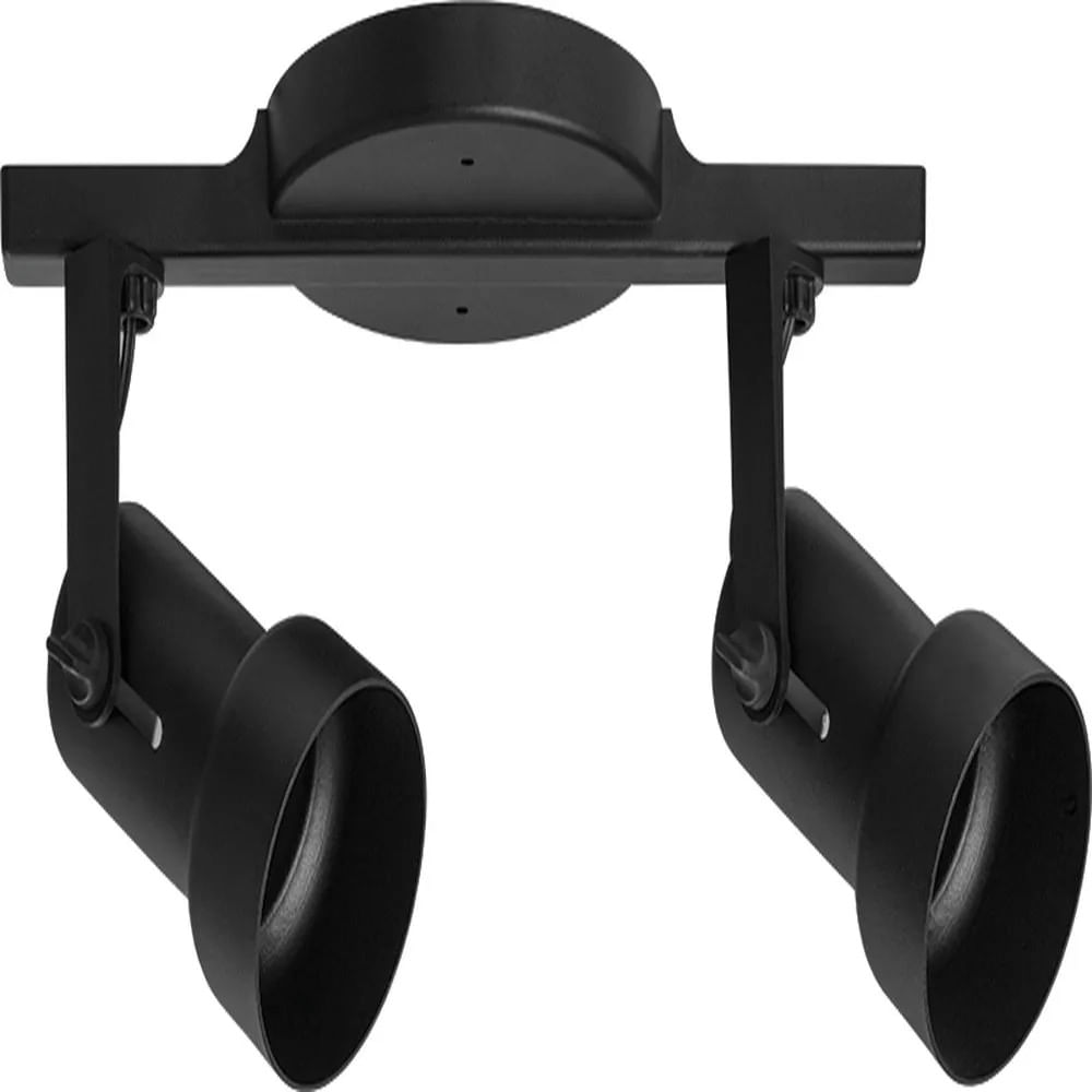 Spot Trilho Injetado Caneco 2XE27 Preto Opl